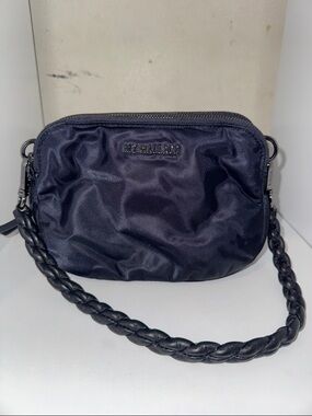 MZ Wallace Navy Black Crossbody Bag with Braided Strap